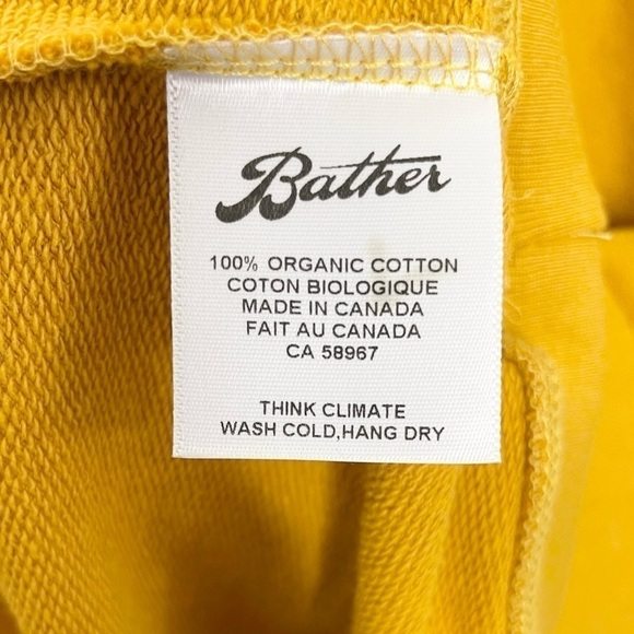 Bather Tuscan Crewneck Sweatshirt Mustard Yellow Organic Cotton NWT - Picture 12 of 12
